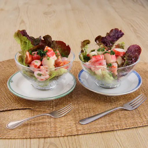 Surimi cocktail with cherry tomatoes