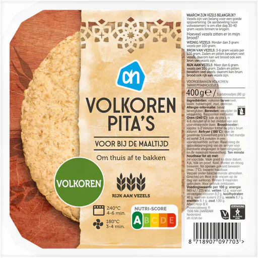AH Volkoren pita's