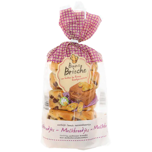 BonBrioche Melkbroodjes met chocoladestukjes 10 stuks