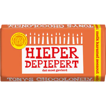 Tony's Chocolonely Hieper de Piepert Melk Karamel Zeezout 180 g