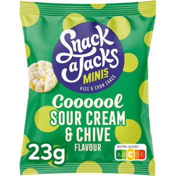Snack A Jacks Minis Sour Cream & Chive Rijstwafels 23 g